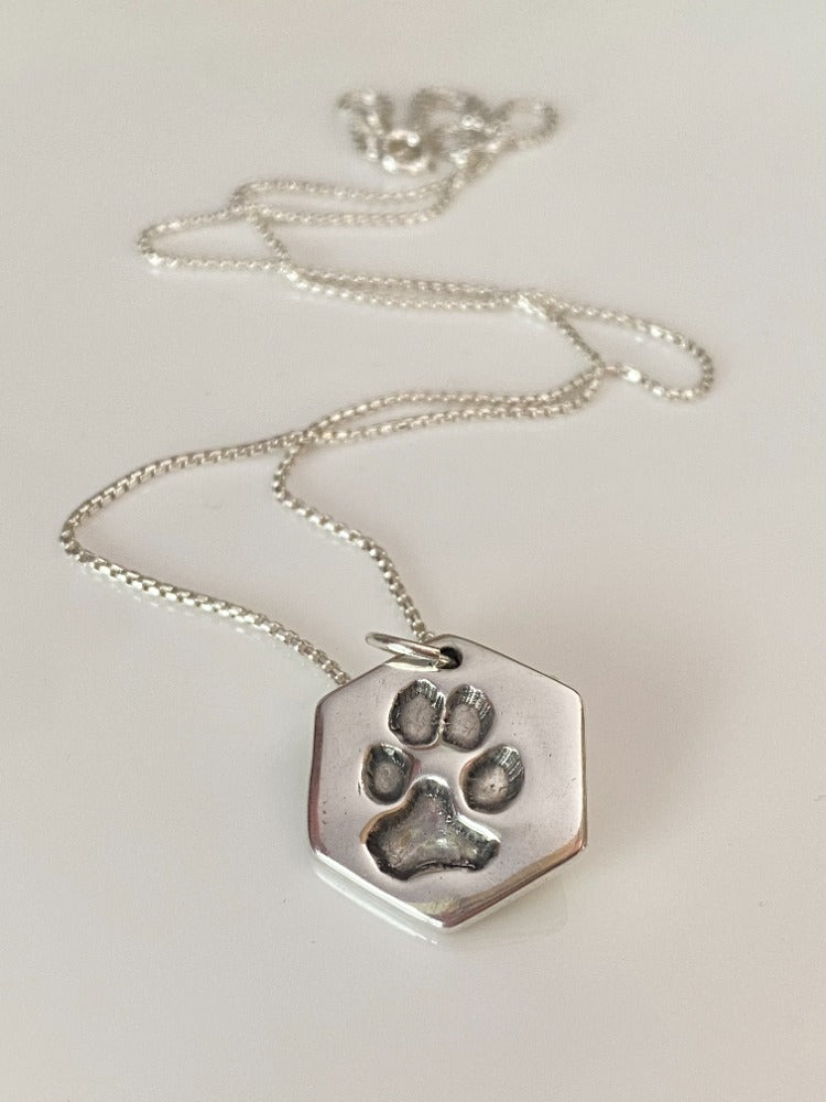 Silver Paw Print Necklace