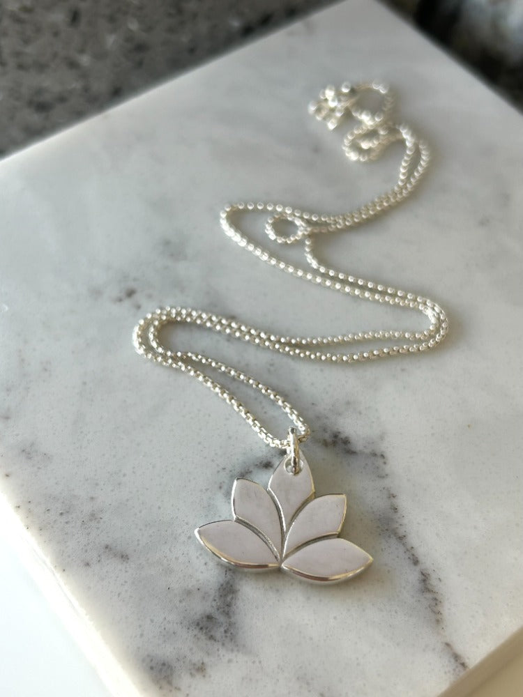 Silver Lotus Necklace