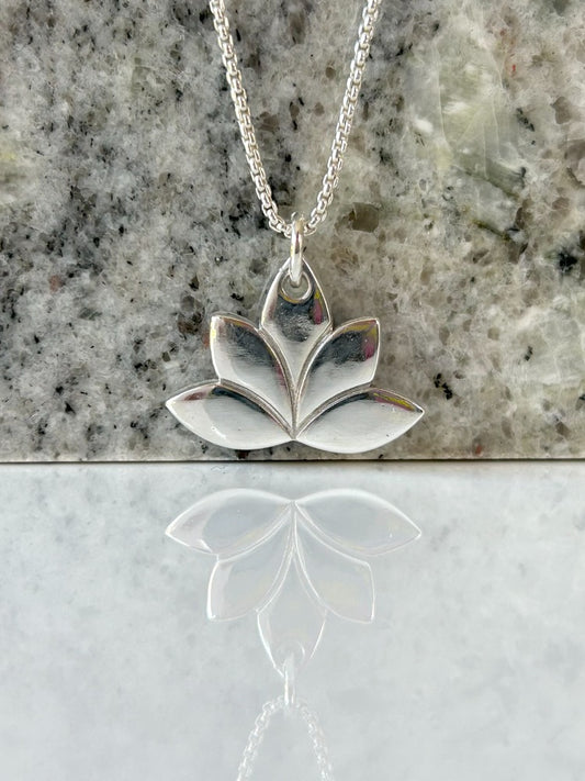 Silver Lotus Necklace