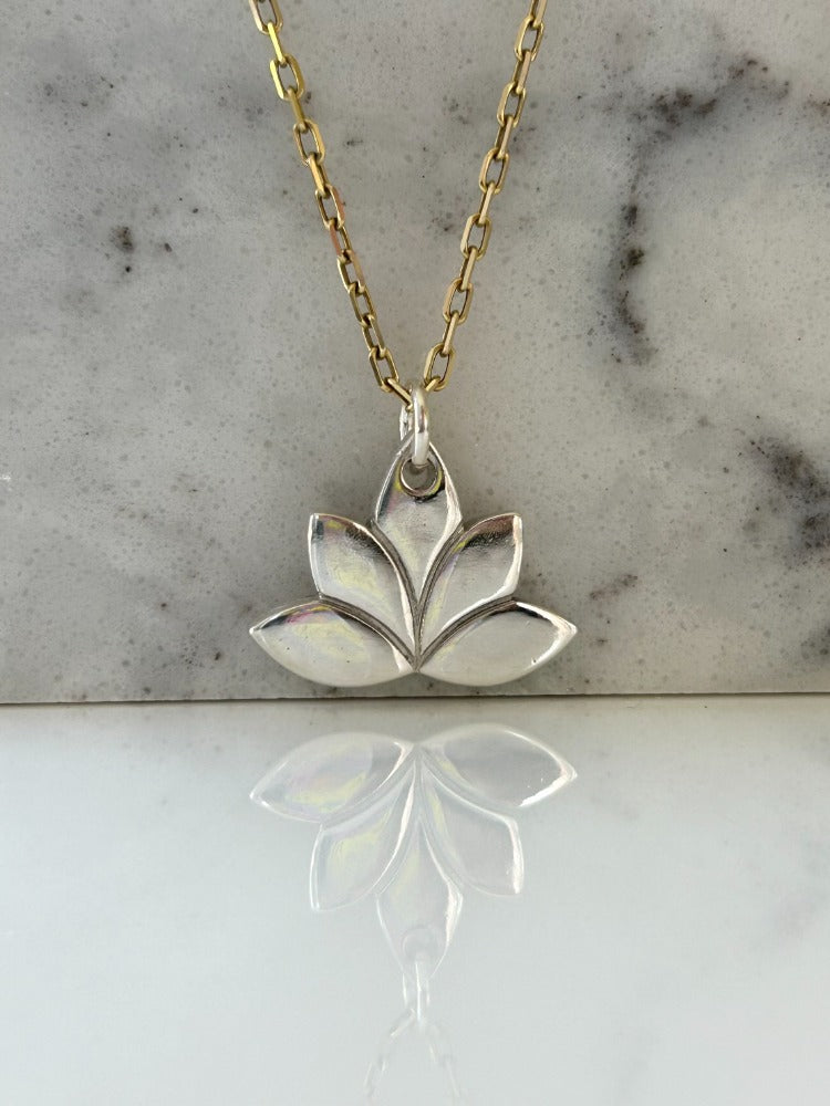 Silver Lotus Necklace