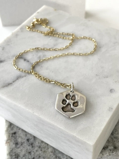 Silver Paw Print Necklace