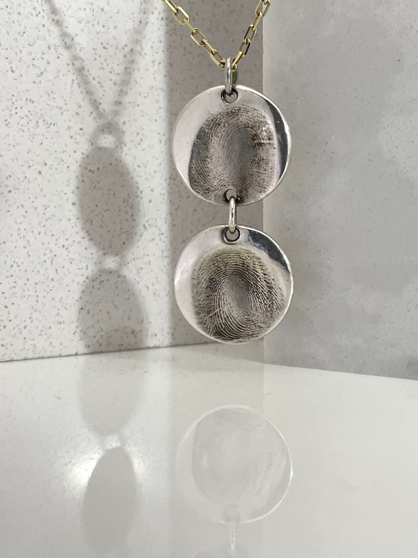 Silver Multi Drop Fingerprint Necklace