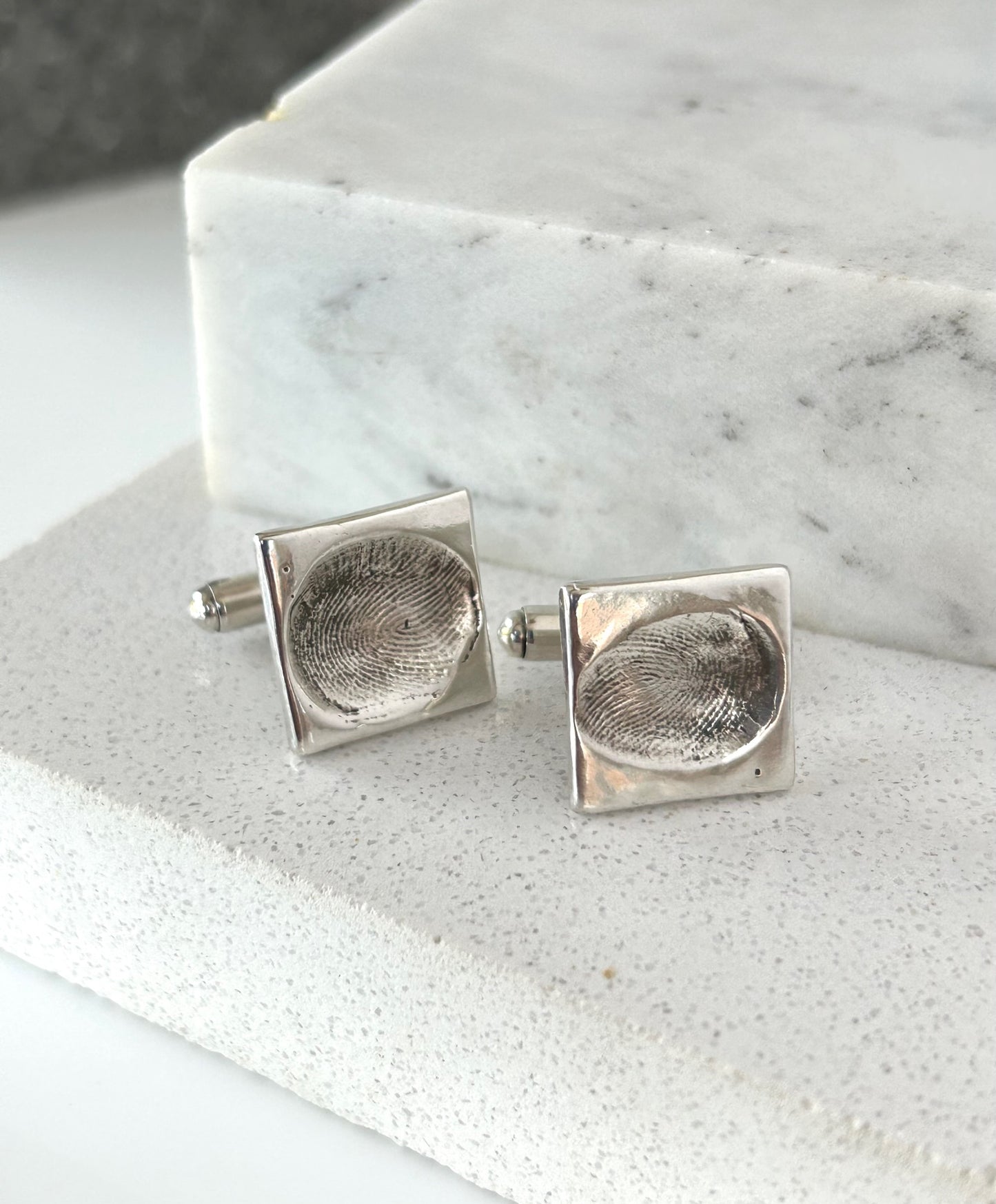 Silver Fingerprint Cufflinks