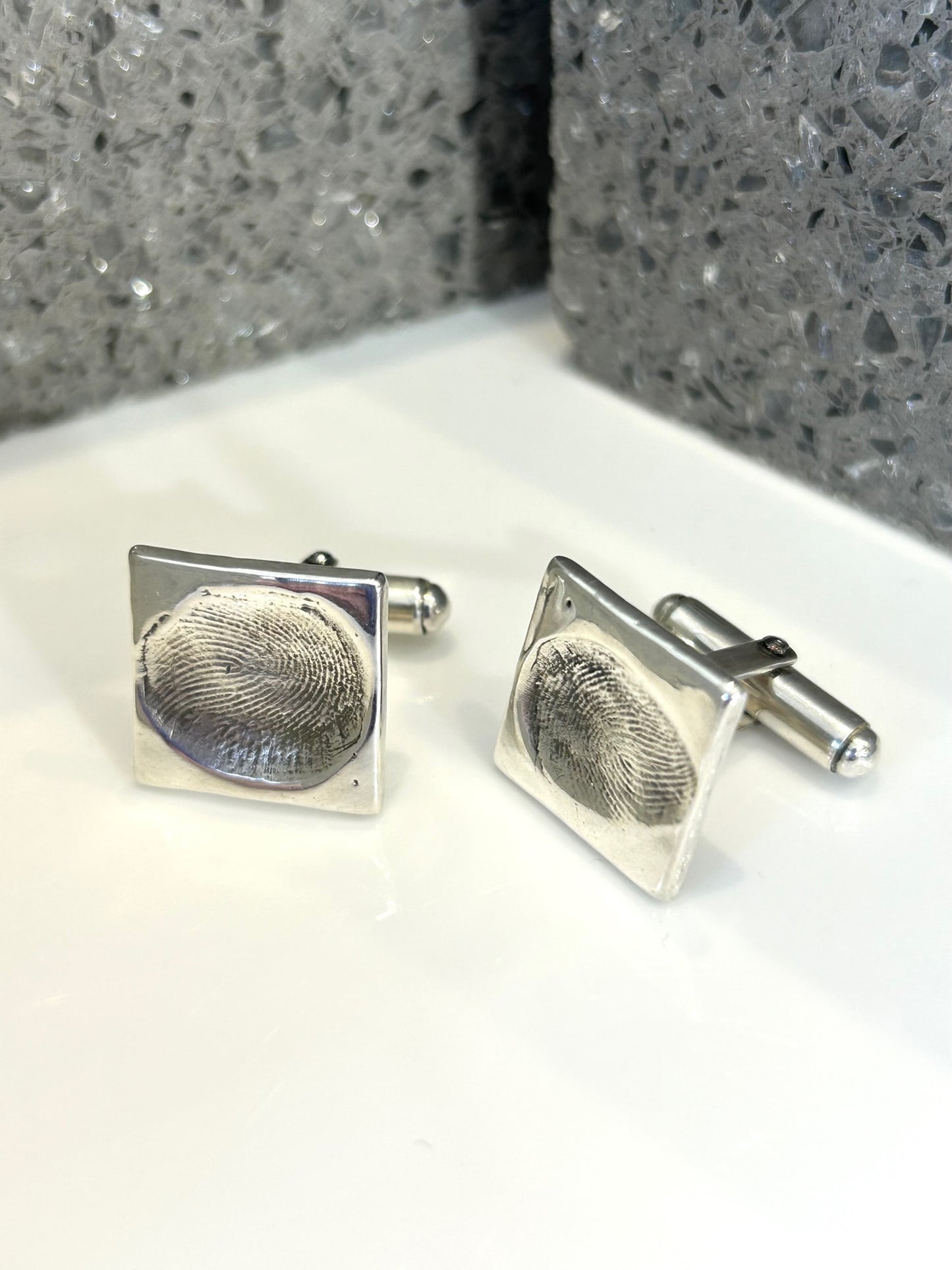 Silver Fingerprint Cufflinks