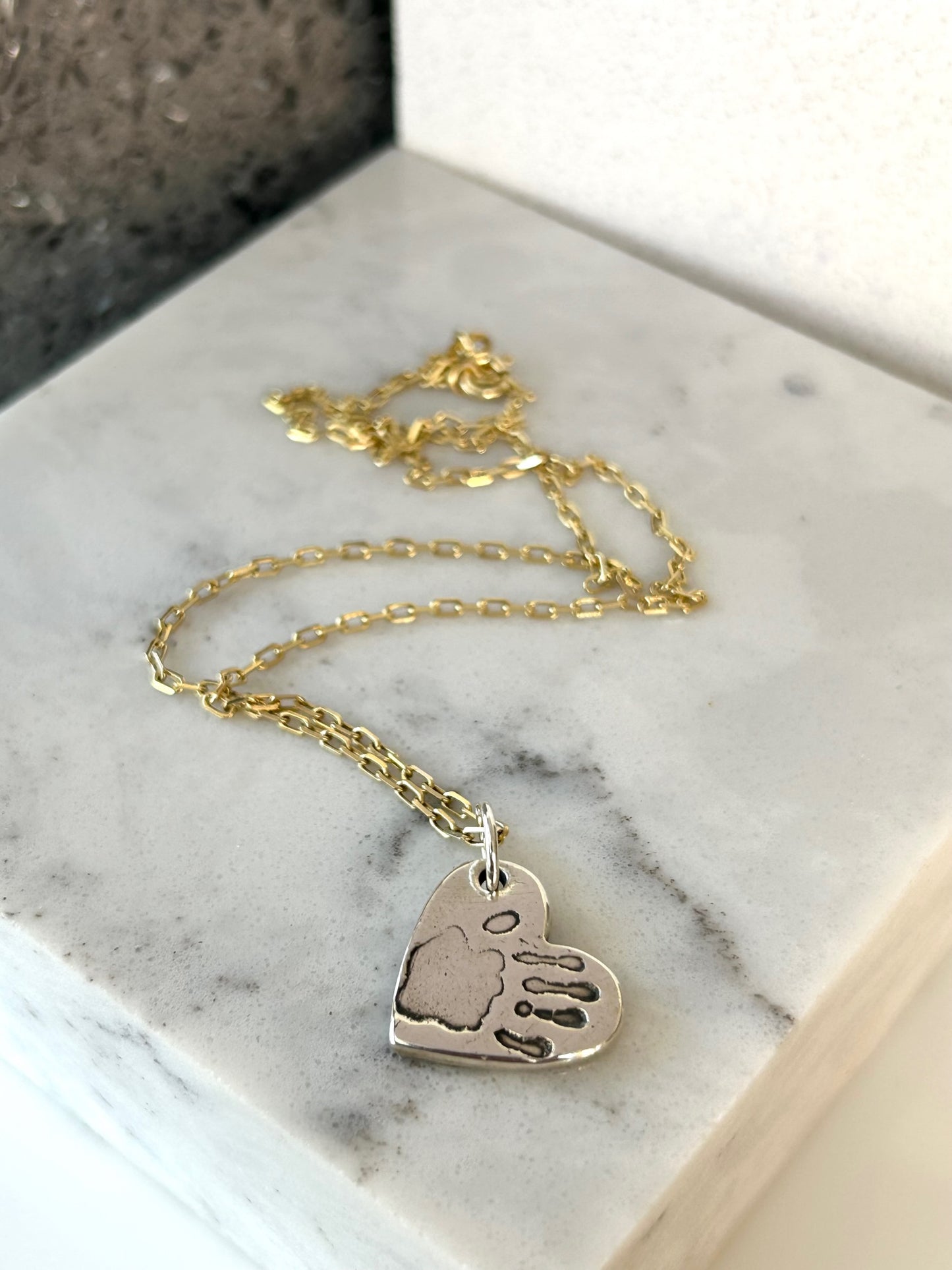 Silver Hand or Footprint Necklace