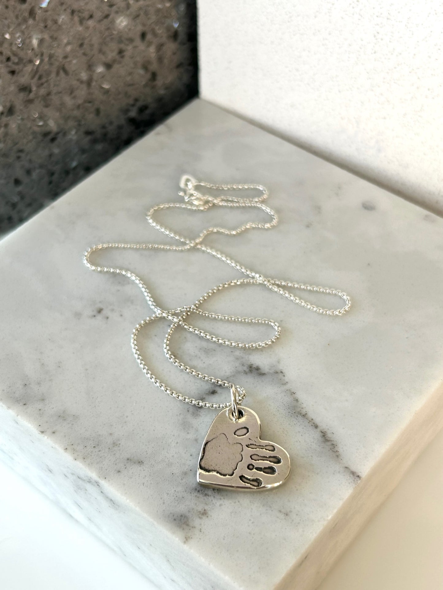 Silver Hand or Footprint Necklace