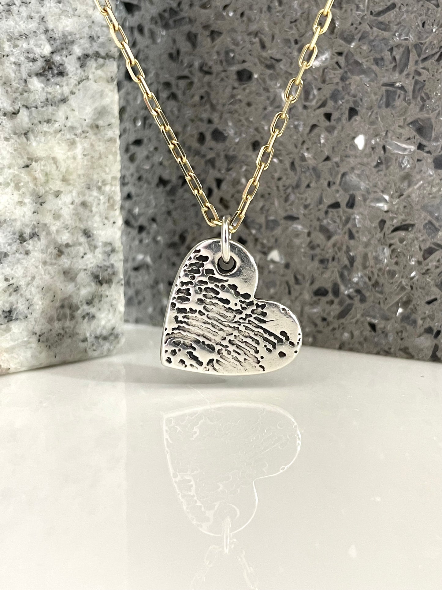 Silver Enlarged Fingerprint Necklace