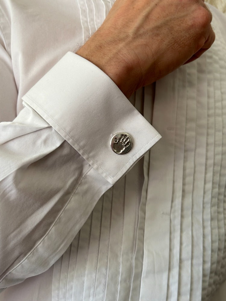 Silver Hand or Foot Print CuffLinks