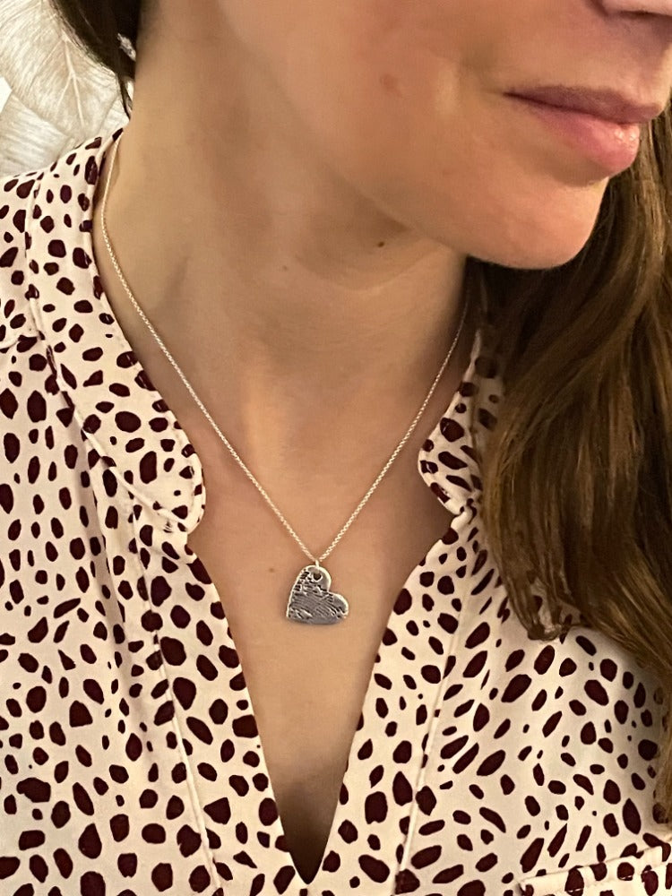 Silver Enlarged Fingerprint Necklace