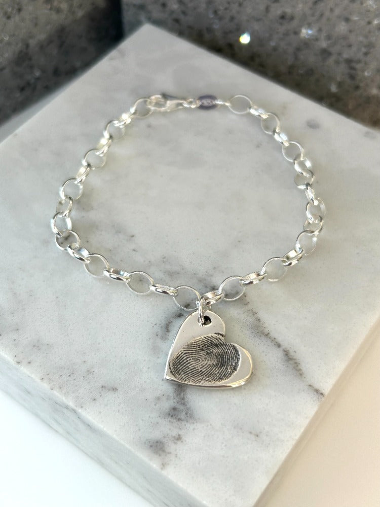 Silver Fingerprint Bracelet