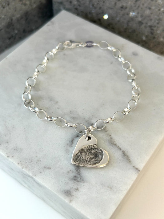 Silver Fingerprint Bracelet