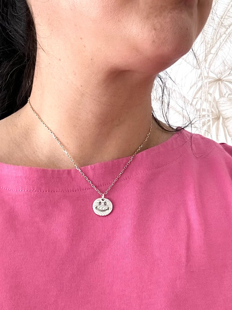 Silver Happy Necklace