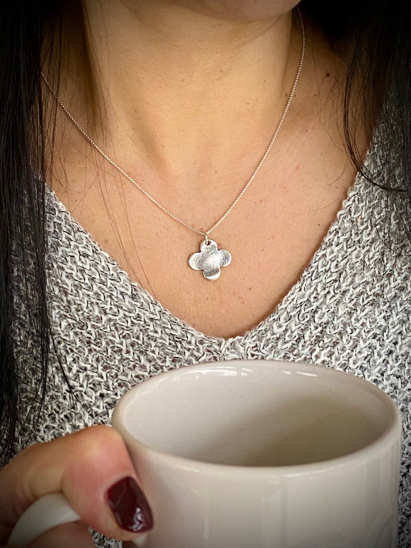 Silver Fingerprint Necklace