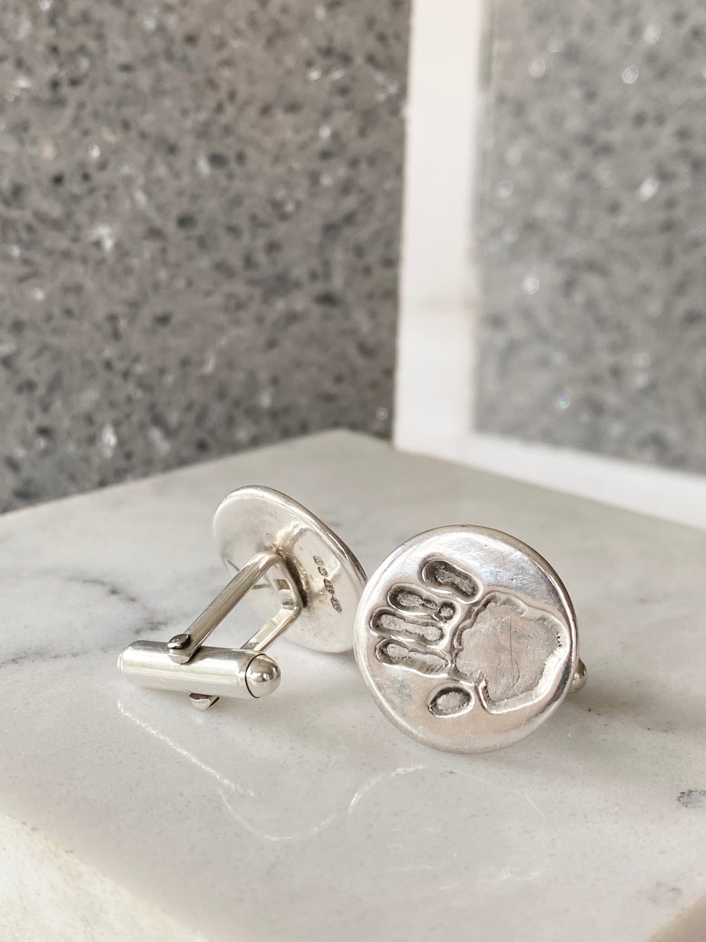 Silver Hand or Foot Print CuffLinks