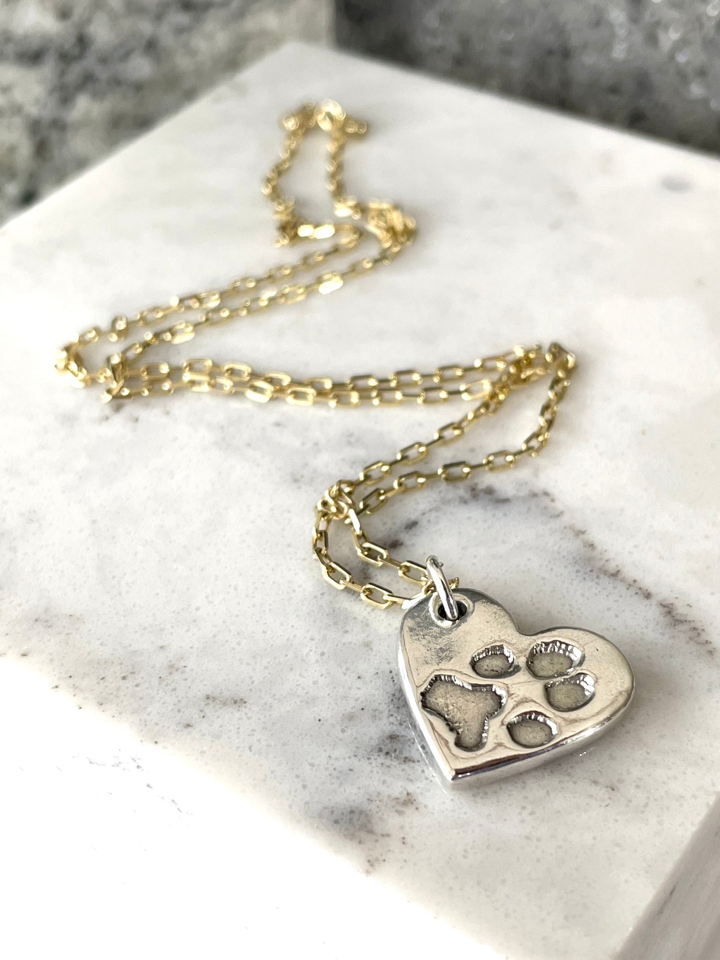 Silver Paw Print Necklace