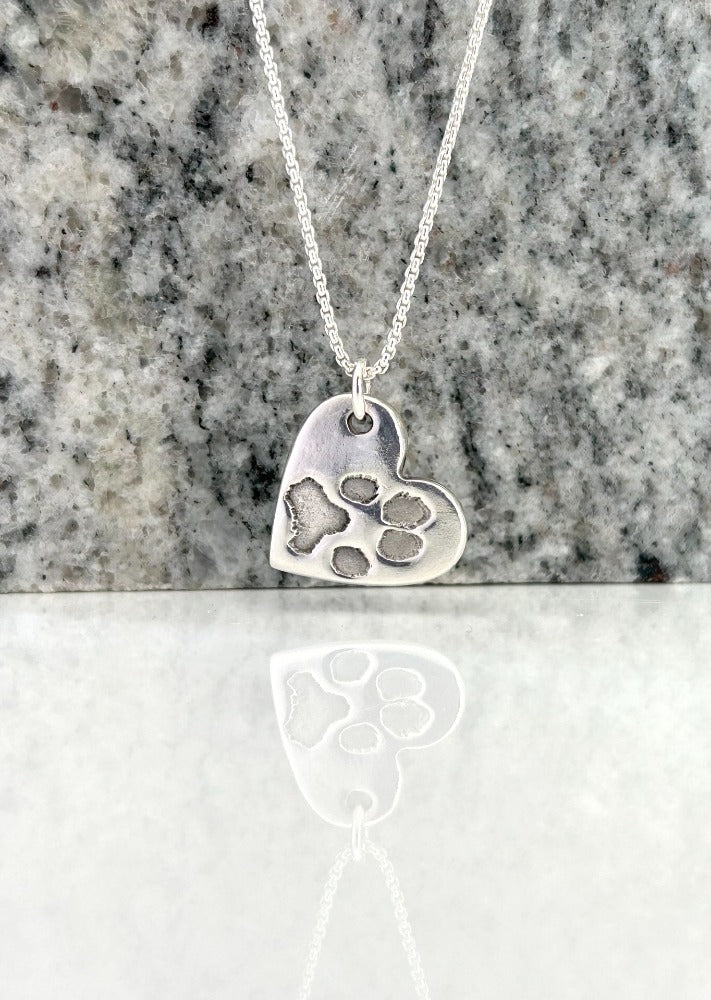 Silver Paw Print Necklace